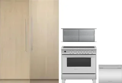 5 Piece Package Includes Refrigerator, Freezer, Range, Hood And Dishwasher